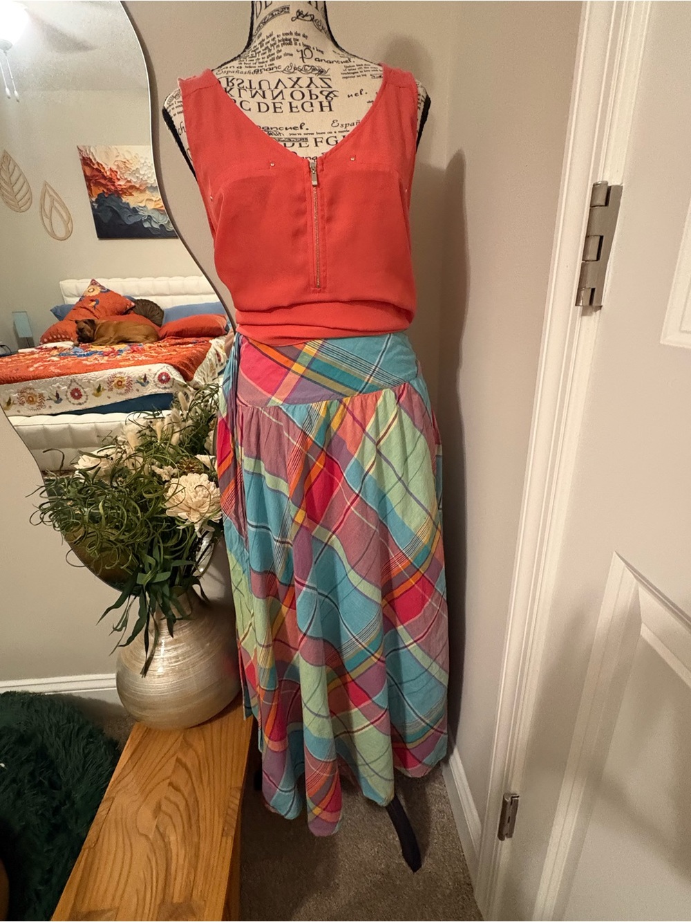 Ralph Lauren Handwoven Madras Cotton Wrap Maxi Skirt Convertible Dress - Picture 6 of 12